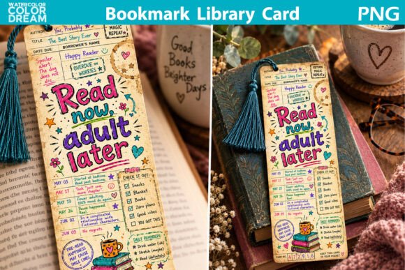 Bookish Library Card Bookmark