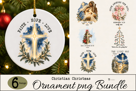 Christian Christmas Ornament PNG Bundle