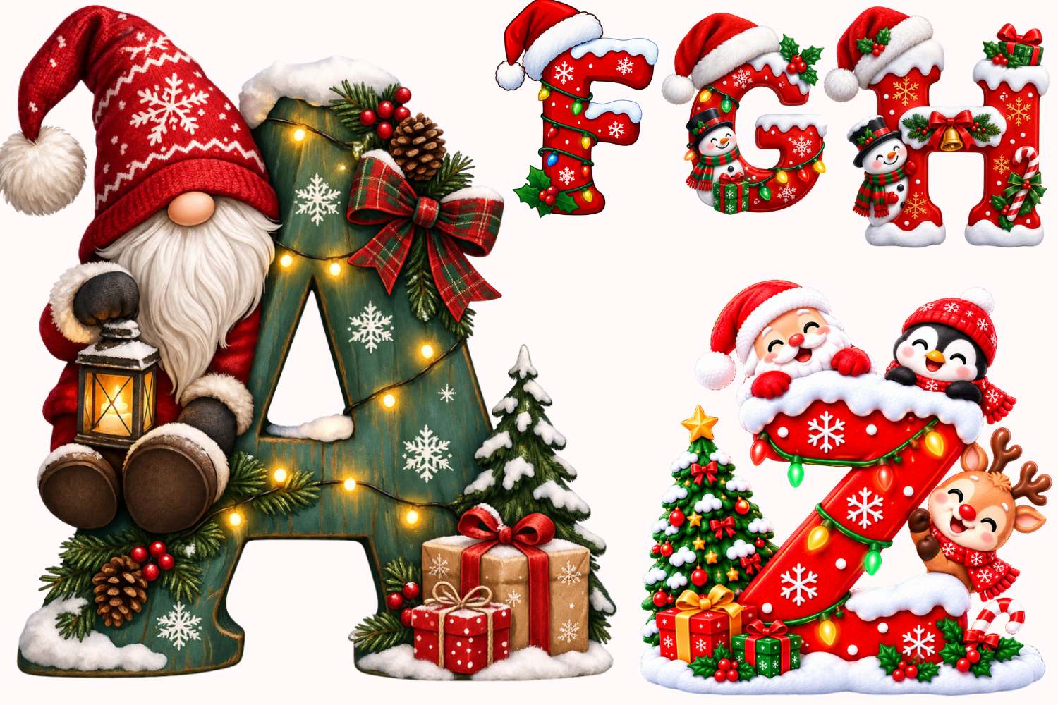 Christmas Alphabet Letter a to Z PNG