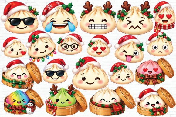 Christmas Dumpling Squishy Clipart PNG