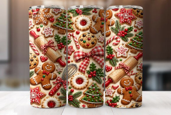 Christmas Gingerbread Cookie Tumbler PNG
