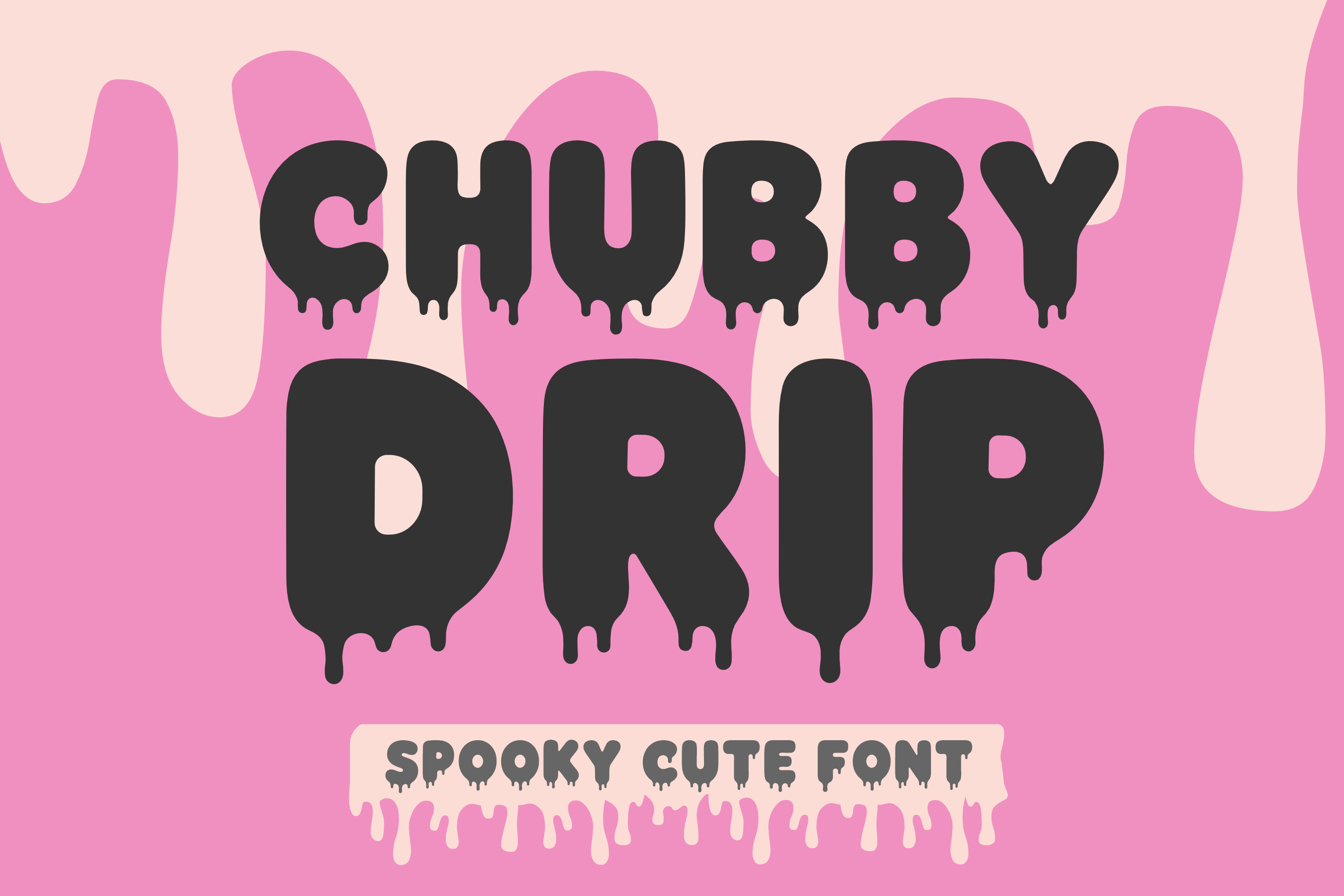 Chubby Drip preview, chunky lettering with soft drips