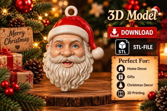 Classic Santa Claus Ornament 3D Print 3D Printing By Artify Studio