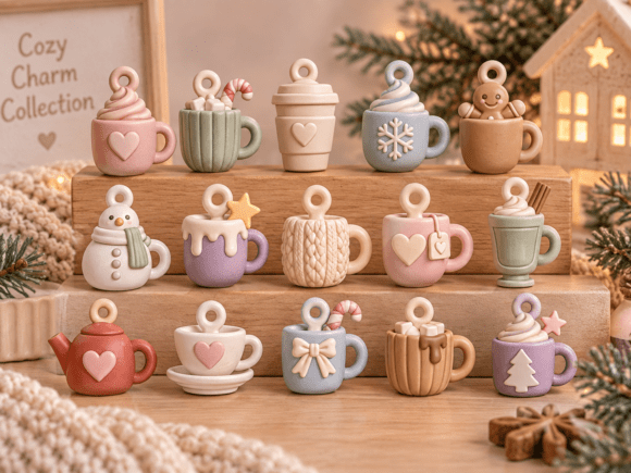 Cozy Drink Charms STL Bundle – 15 Cute Mug & Warm Drink 3D Print Files - Image 4