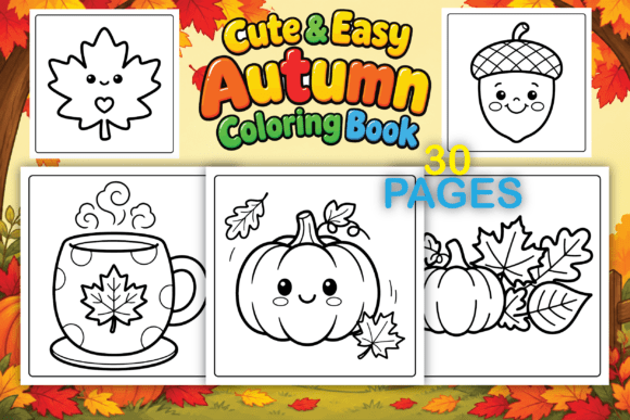 Cute & Easy Autumn Coloring Book