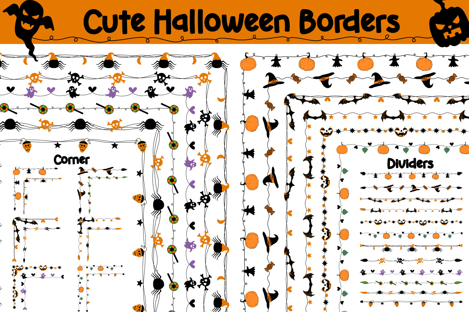Cute Halloween Borders and Dividers