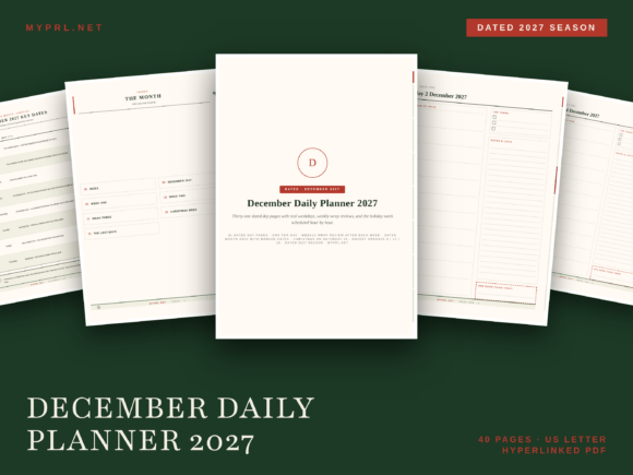 December Daily Planner 2027