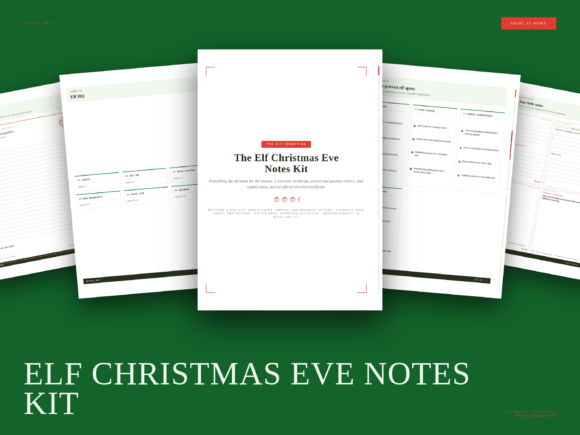 Elf Christmas Eve Notes Kit