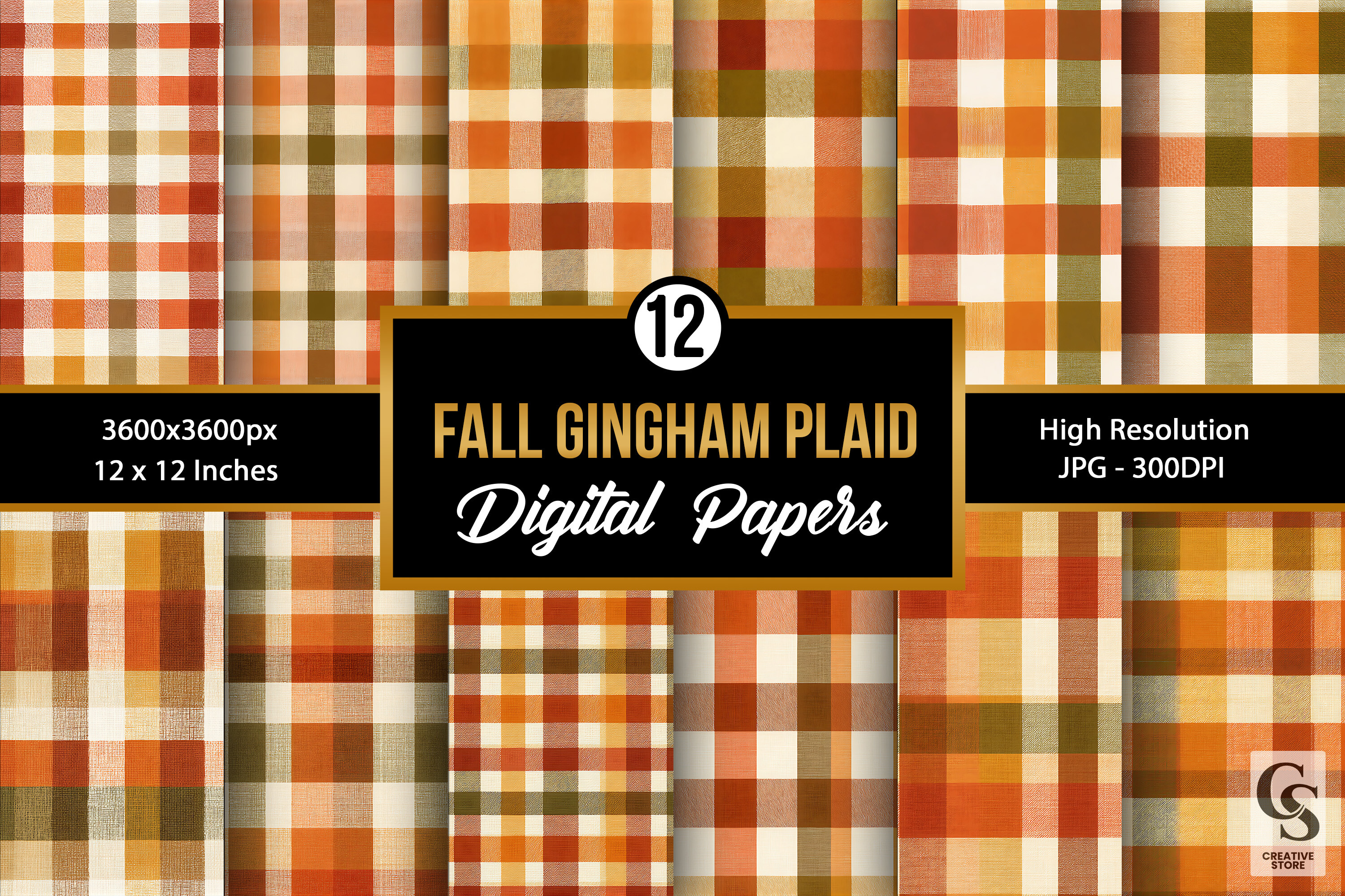Fall Checkered Plaid Seamless Pattern