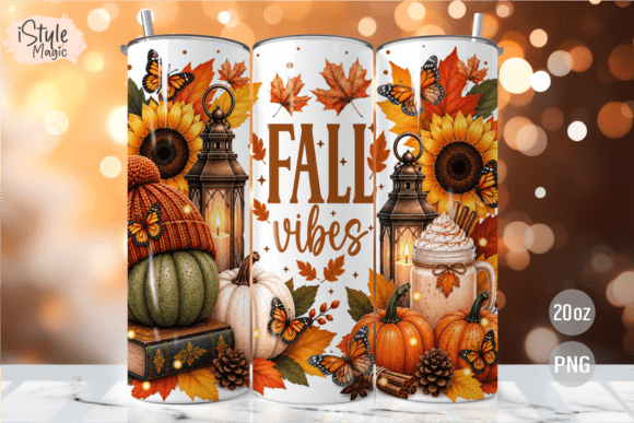 Fall Vibes 20oz Tumbler Wrap PNG
