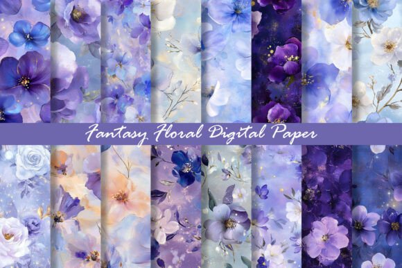 Fantasy Floral Digital Paper