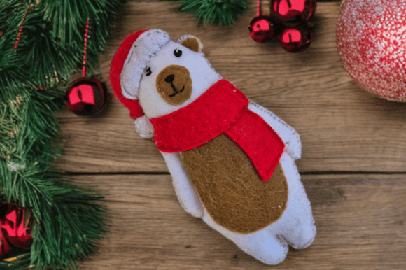 Felt Christmas Bear – Sewing Pattern PDF