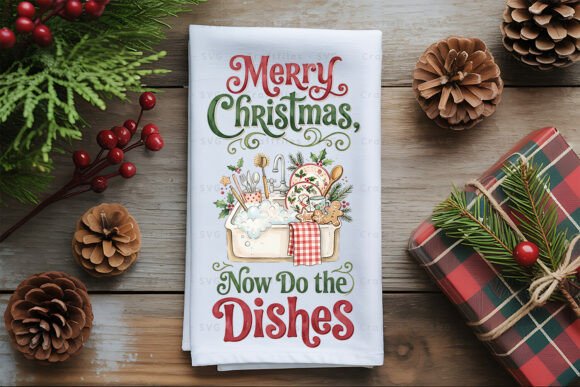Funny Christmas Kitchen Towel PNG