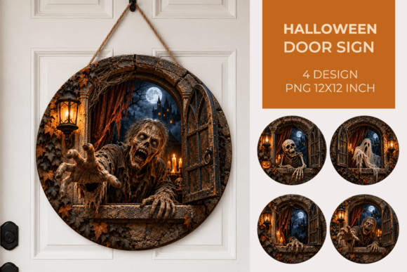 Halloween Door Hanger Sublimation PNG