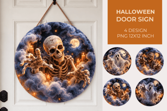 Halloween Round Door Sign, Door Hanger