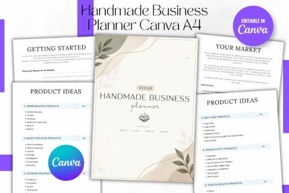 Handmade Business Planner Canva A4