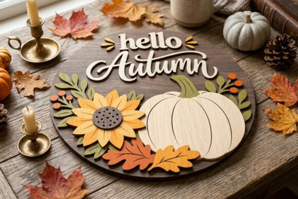 Hello Autumn Door Hanger SVG