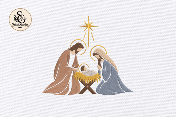 Holy Family Nativity Embroidery