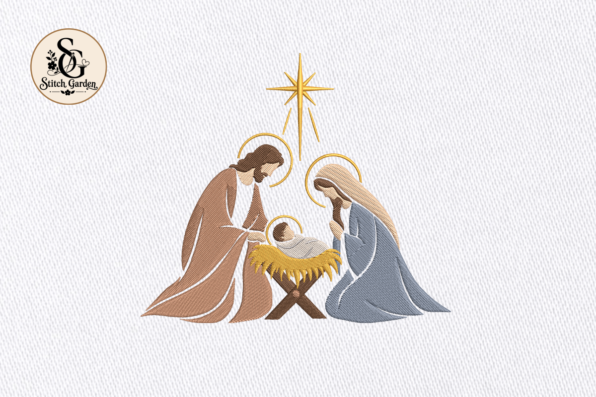 Holy Family Nativity Embroidery