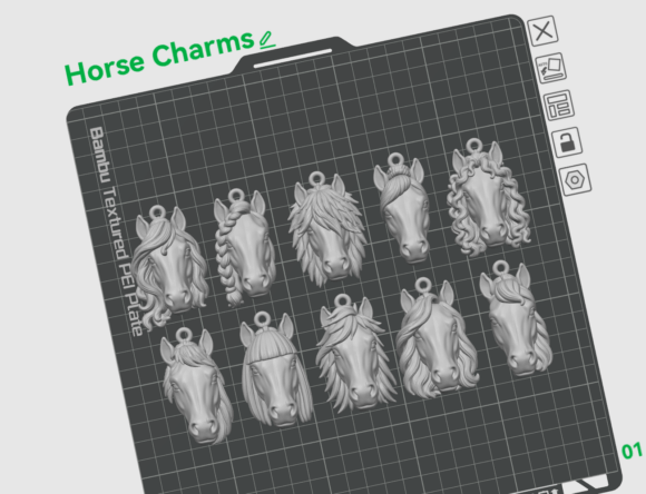 Horse Charms STL Bundle | 10 Horse Head Keychain & Charm STL Files - Image 3