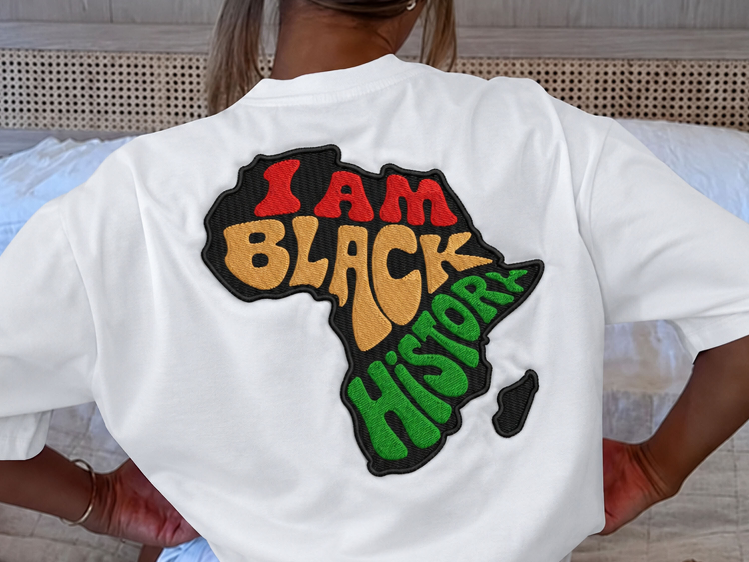 I Am Black History Africa Embroidery