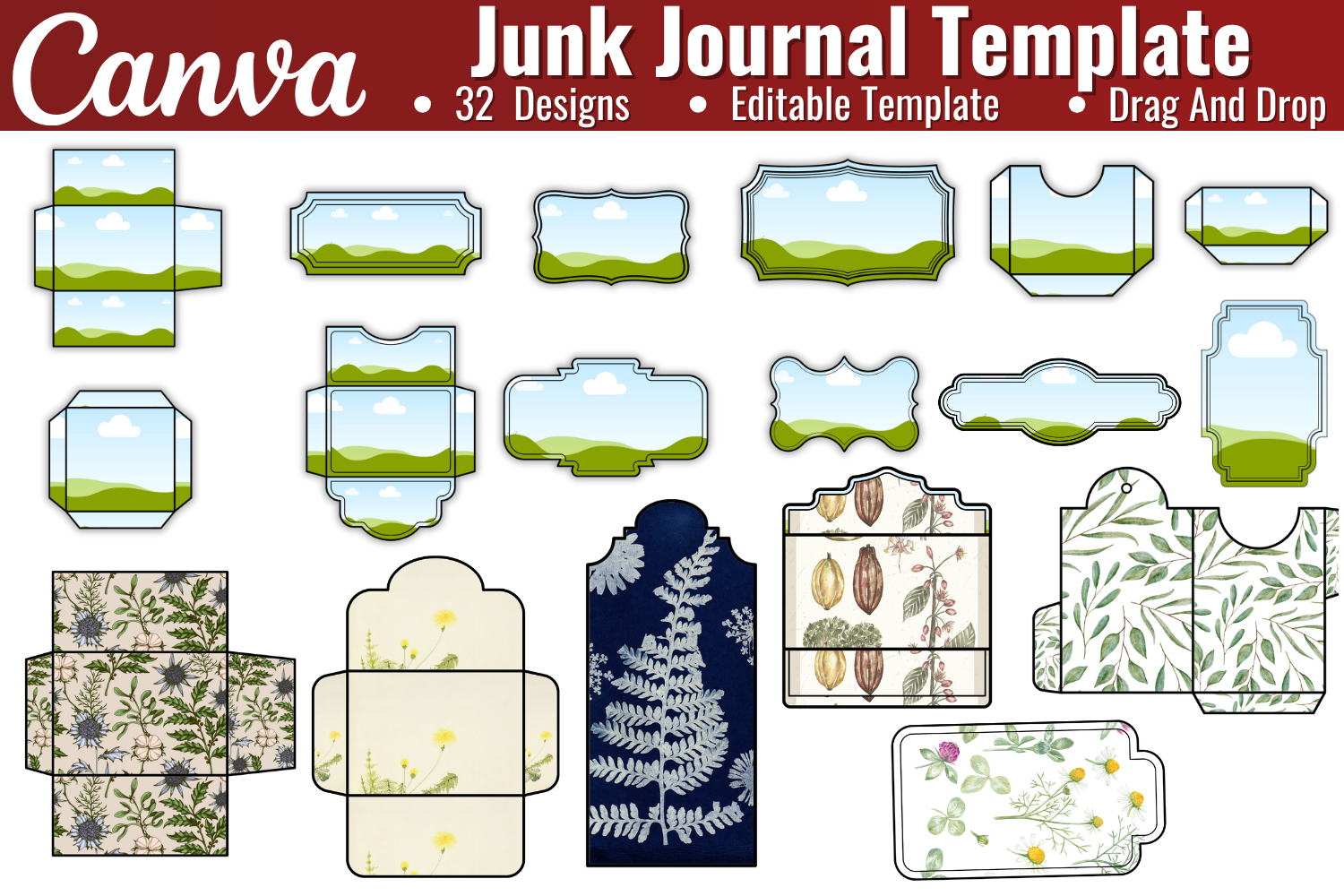 Junk Journal Canva Editable Template