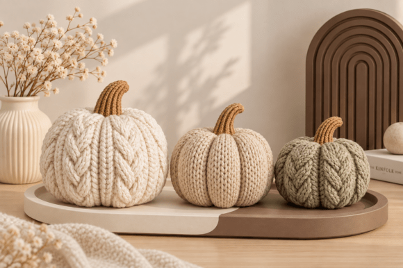 Knitted Pumpkin Trio STL Set – 3D Printable Fall, Autumn & Thanksgiving Decor - Image 2