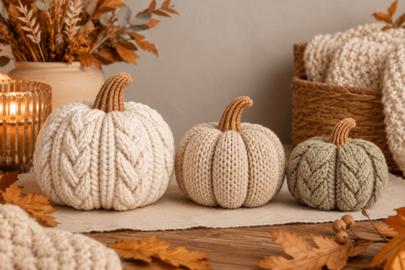 Knitted Pumpkin Trio STL Set – 3D Printable Fall, Autumn & Thanksgiving Decor - Image 3