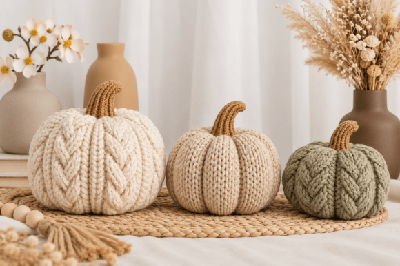 Knitted Pumpkin Trio STL Set – 3D Printable Fall, Autumn & Thanksgiving Decor - Image 4