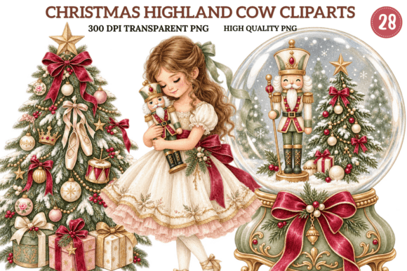Nutcracker Ballet Christmas PNG Bundle