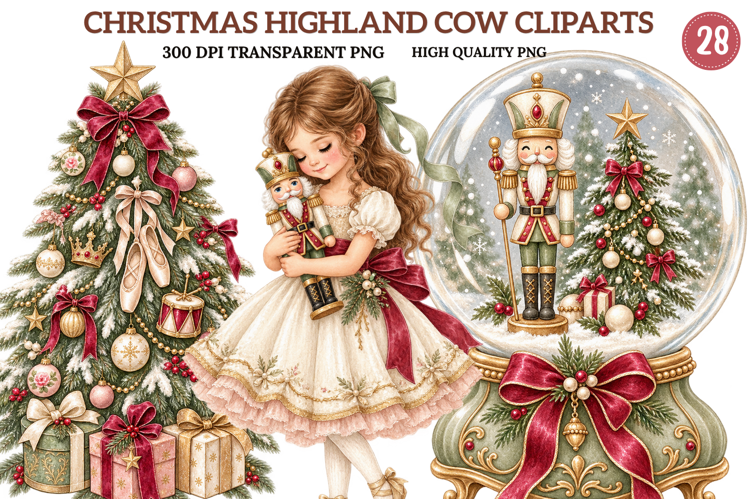 Nutcracker Ballet Christmas PNG Bundle