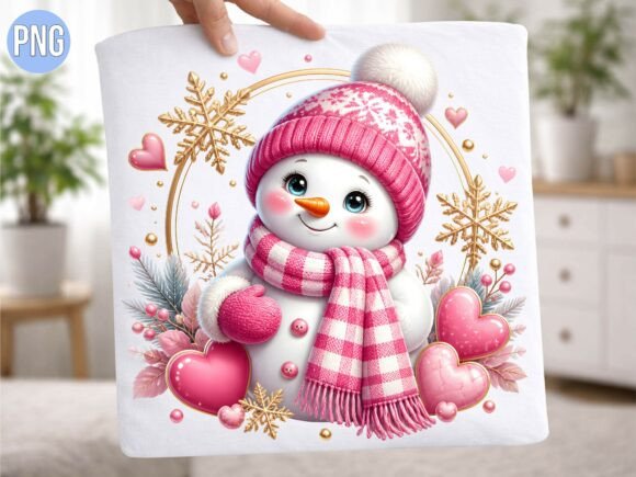 Pink Coquette Snowman Christmas PNG Afbeelding Afdrukbare Illustraties Door DIGITAL FOX