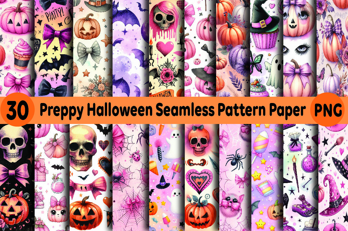Pink Spooky Digital Paper Bundle