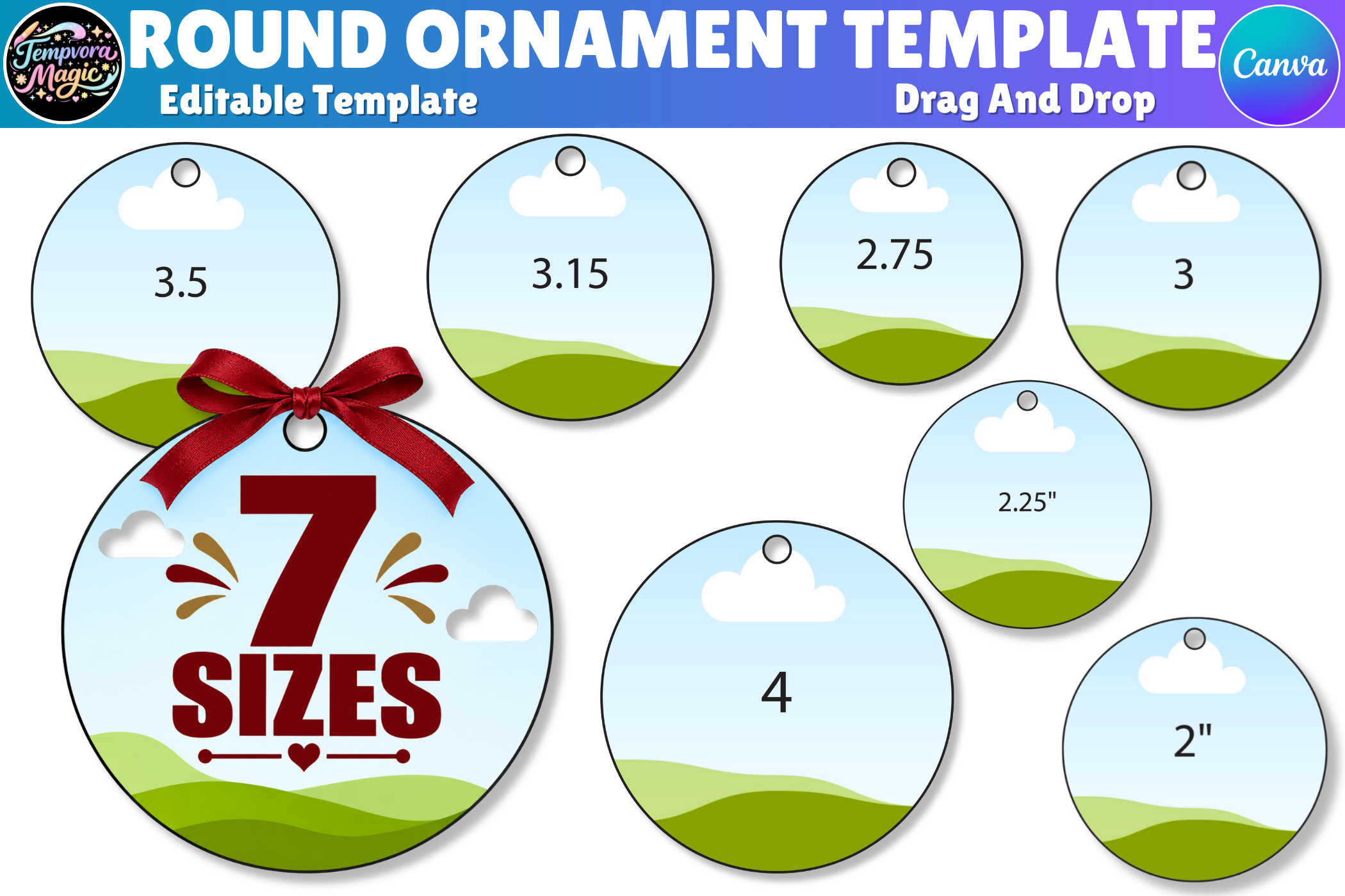 Round Ornament Template Bundle