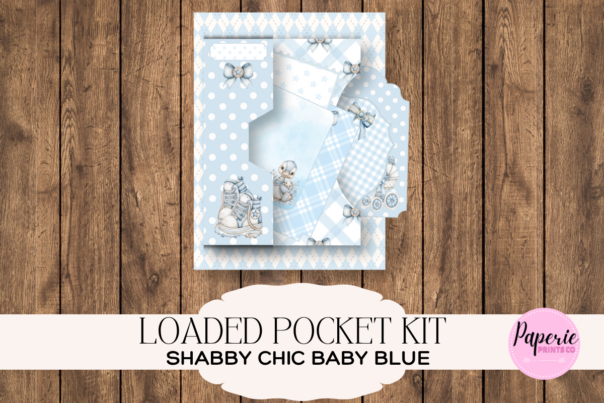 Shabby Chic Baby Blue Loaded Pocket Kit