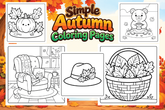 Simple Autumn Coloring Pages