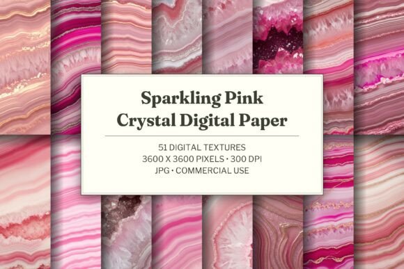 Sparkling Pink Crystal Digital Paper