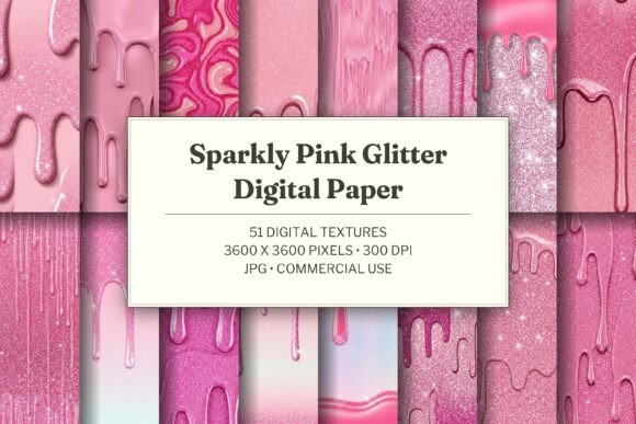 Sparkly Pink Glitter Digital Paper