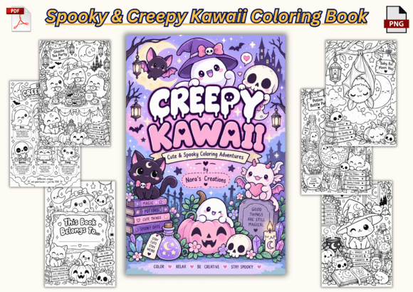 Spooky & Creepy Kawaii Coloring Book