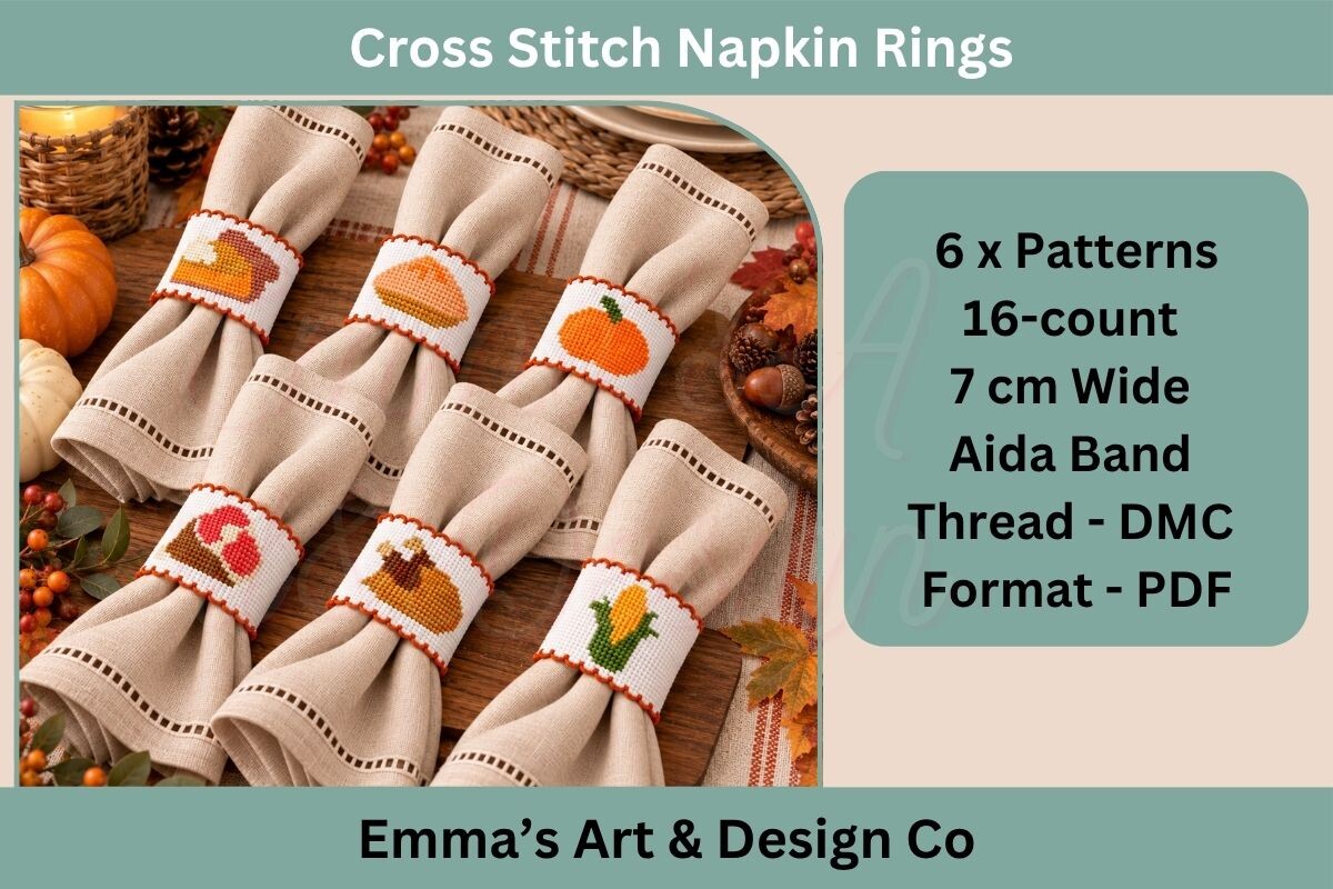 Thanksgiving Cross Stitch Napkin Ring
