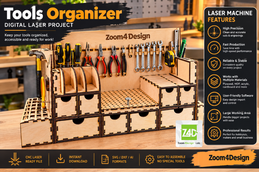 Tools Organizer — Laser Cut Workshop laser cut file