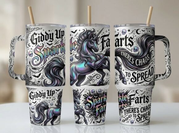 Unicorn 20oz 40oz Tumbler Wrap PNG