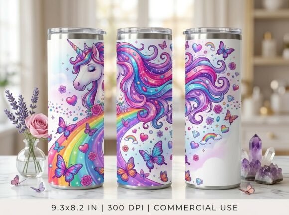 Unicorn 20oz 40oz Tumbler Wrap PNG