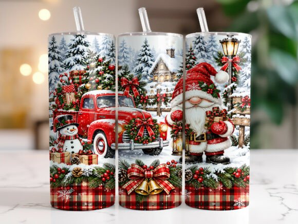 Vintage Christmas Truck 20oz Tumbler PNG