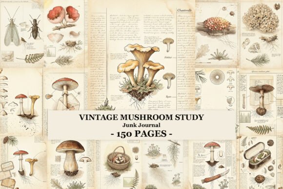 Vintage Mushroom Study