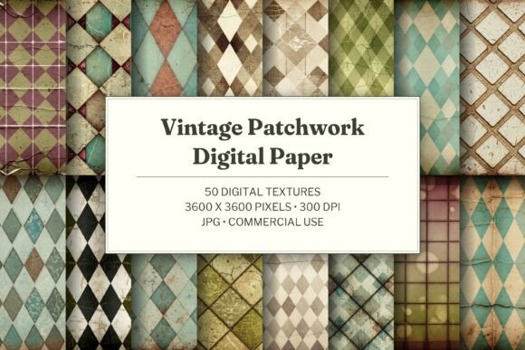 Vintage Patchwork Digital Paper