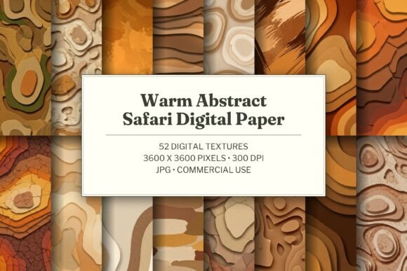Warm Abstract Safari Digital Paper