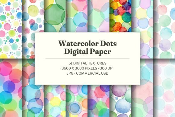 Watercolor Dots Digital Paper