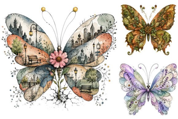 Whimsical Butterfly Clipart