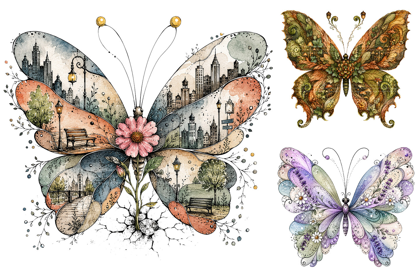 Whimsical Butterfly Clipart